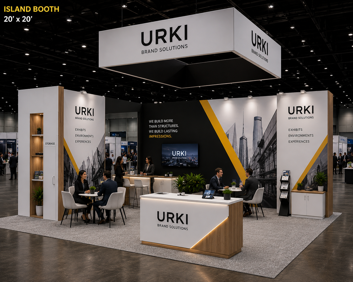 Island trade show booth, 20' x 20'